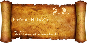 Hafner Milán névjegykártya