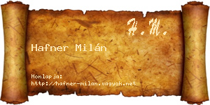 Hafner Milán névjegykártya